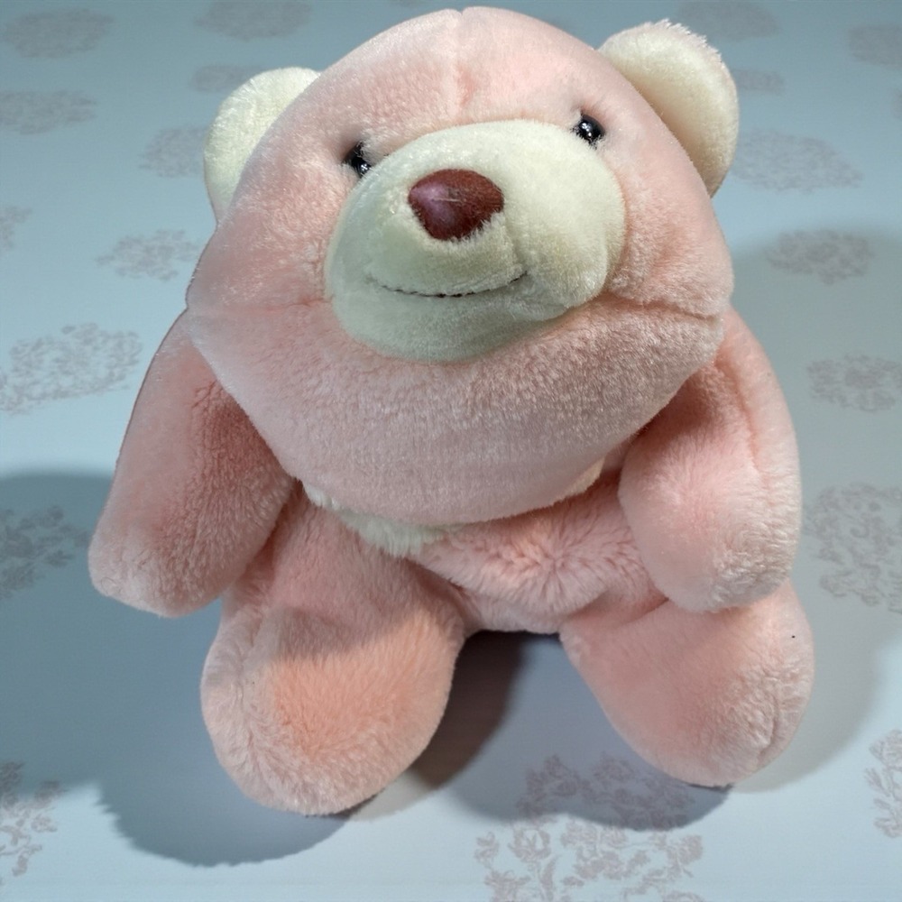 Gund Snuffles Pink Bear Plush White‎ Accents Vintage 1980 10"